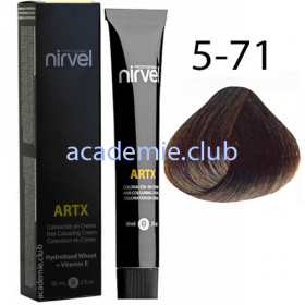Краска для волос 5-71 Холодный коричневый светло-каштановый Artx Nirvel, 60 мл.
